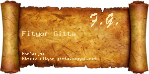 Fityor Gitta névjegykártya